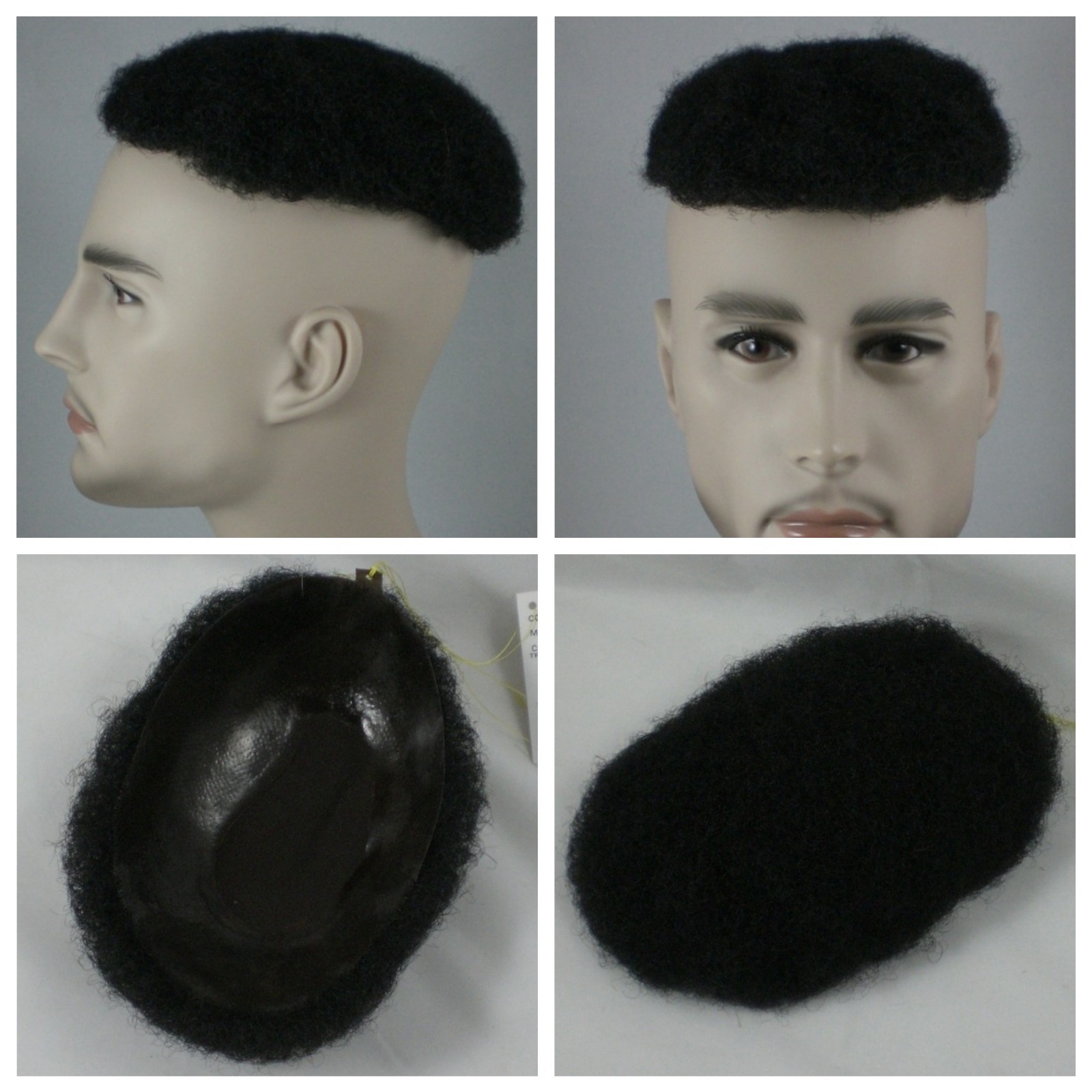 Afro Toupee Hair System For Men Mesh Base W Polyurethane Edging