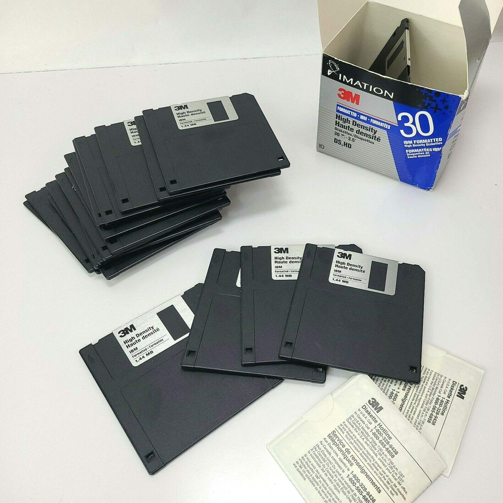 Imation 2HD IBM formatted Diskettes 18 Disks Opened 1.44 MB