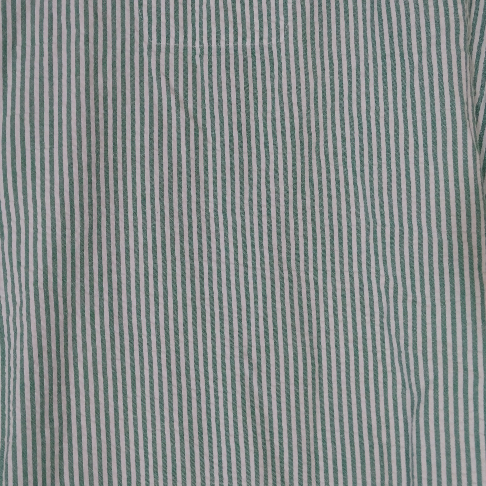 The Vermont Country Store Seersucker Sleep PJ Shirt Men Size XL Green Stripe Vtg