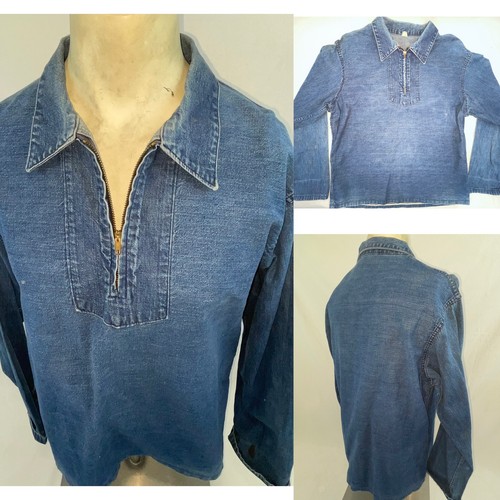 トップス 40s USNAVY VINTAGE PULLOVER DENIM SHIRT Vintage 1930s-40s Men's Denim, U.S. Navy Workwear, Pullover