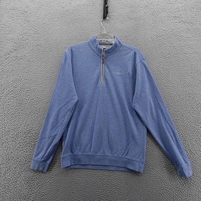 Johnnie O 1/4 Zip Pullover Sweater Medium Laguna Blue Mock Neck Golf