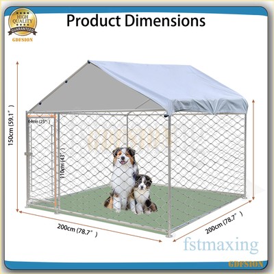 10/6.56 ft Large Dog Cage Kennel W/ Cover Outdoor Dog Run Exercise Playpen Fence