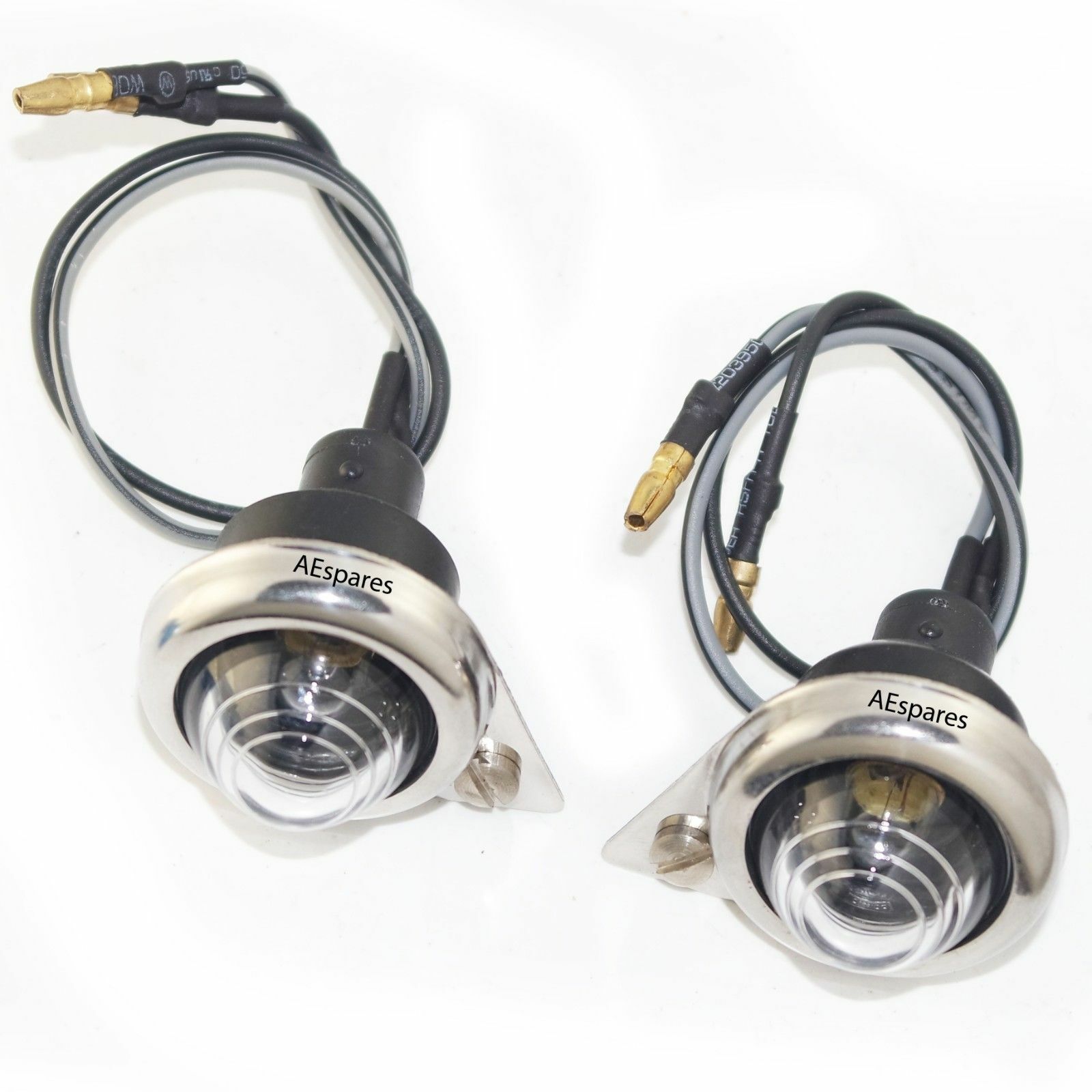 Fits Royal Enfield Classic Electra Blue Pilot Lights With Chrome Rim Set 