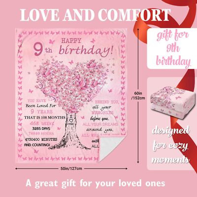 9 Year Old Girl Gifts Blankets Birthday Gifts for 9 Year Old Girl 9 Year Old ...