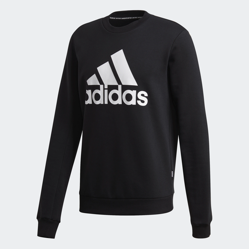 

Мужская черная флисовая толстовка с круглым вырезом Adidas Badge of Sport, Черный