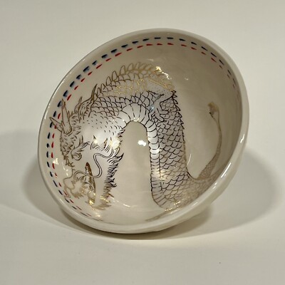 Ayumi Horie Studio Fine Art Pottery Gold Dragon Footed Bowl