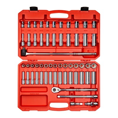 Tekton SKT25301 58-pc. 1/2 in. Drive Socket Set (3/8-1 in., 10-24 mm) 6 pt.