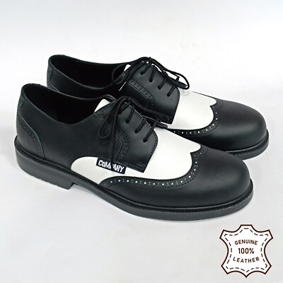 Real leather, Wingtip, Black and White, Rockabilly, Brogue, Spectator Shoes