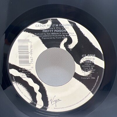 Pretty Poison ''Catch Me I'm Falling'' 45 Vinyl 1987  VG++ Picture Sleeve! Listen!