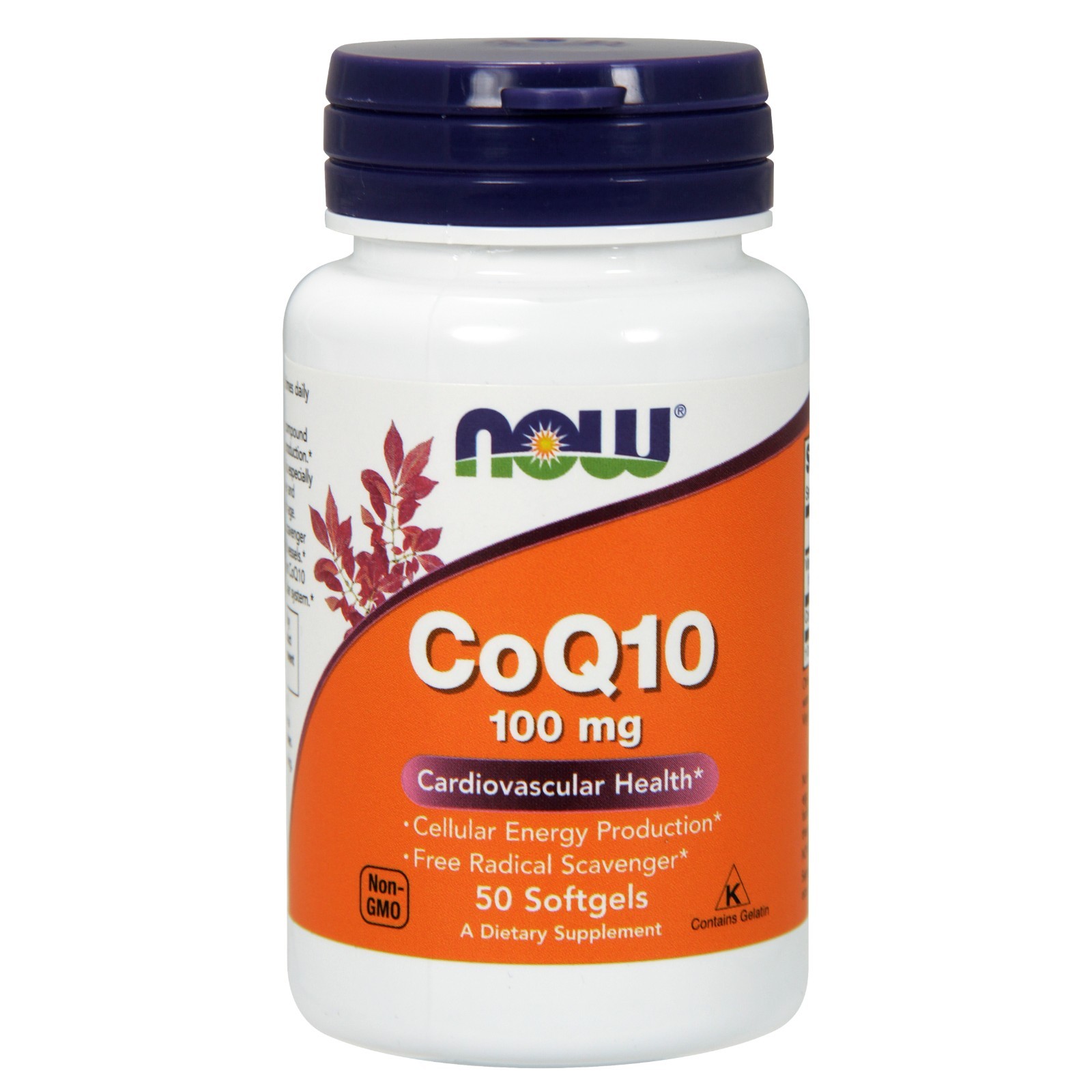 NOW Foods CoQ10, 100 мг, 50 мягких таблеток
