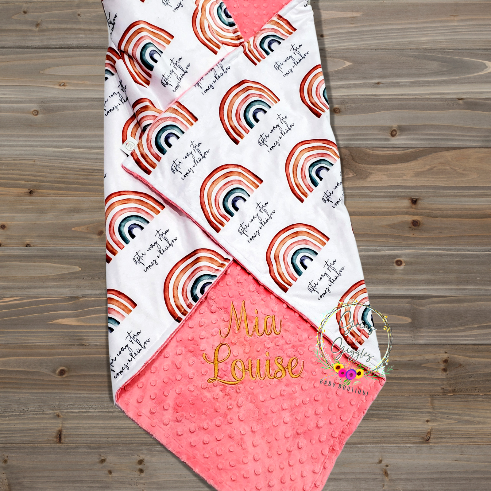 Baby Girl Blanket,Personalized,Rainbow Baby,After The Storm,
