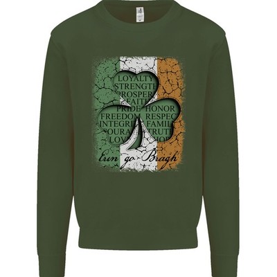 St Patricks Day Shamrock 3 Blatt Kleeblatt Kinder Sweatshirt Pullover