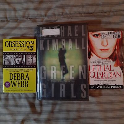 Lot of 3 Books-Green Girls, Lethal Guardian, Obsession Faces of Evil- True Crime
