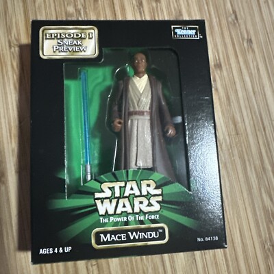 1998 Star Wars The Power of the Force Mace Windu Episode 1 Sneak Preview NIB
