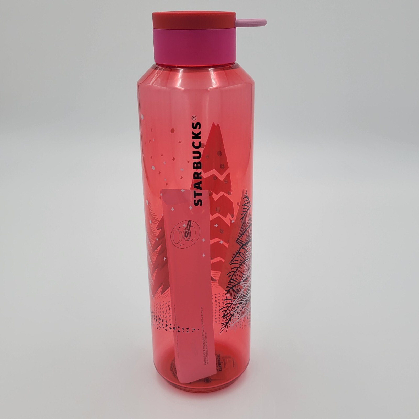 Starbucks 2021 Winter Holiday Christmas Tree 24 oz Reusable Plastic Water Bottle
