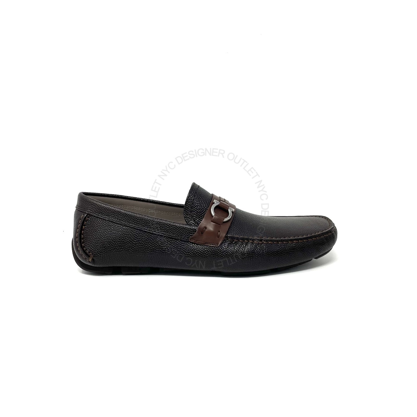 Pre-owned Ferragamo Salvatore  Remar Brown Driver Leather Shoe Sizes 8-13