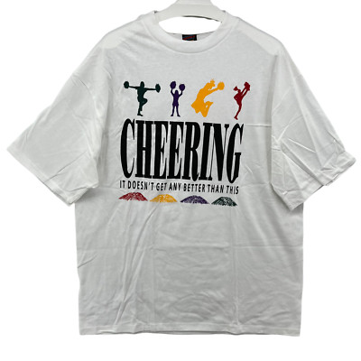 Vintage Cheering Mens XL White Soffes Choice Single Stitch Cheer Leading Tee