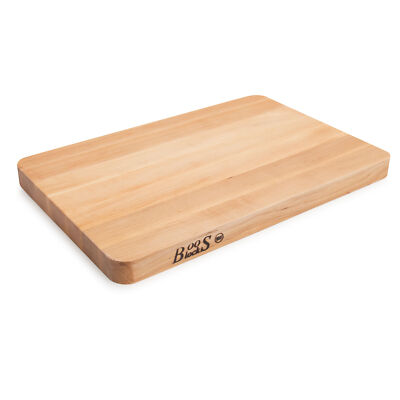 John Boos Chop-N-Slice Wood Cutting Board with Eased Corners, Maple 
