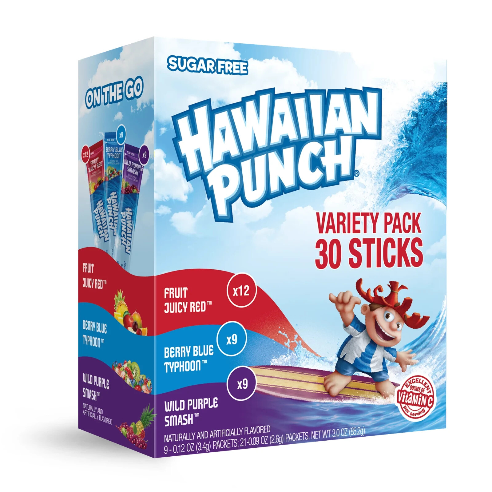 Hawaiian Punch Sugar Free On The Go Drink Mix Sticks Variety