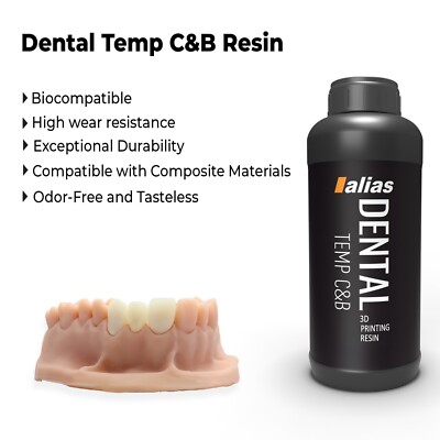 Alias Dental Temp C&B 3d printer Resin produce temporary crowns and bridges 1 Kg