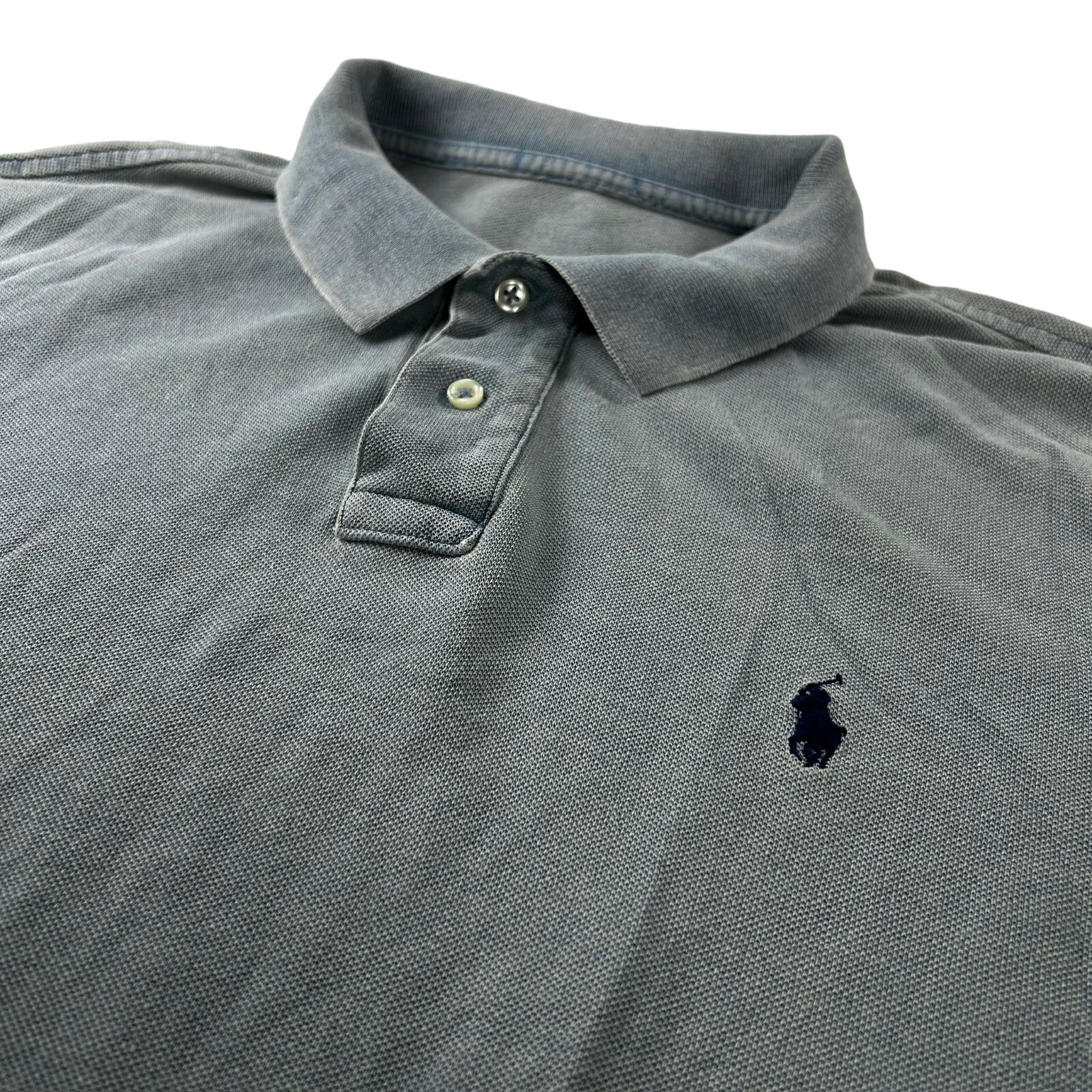 VTG Polo Ralph Lauren Men's S/S Denim Wash Polo Shirt Gray