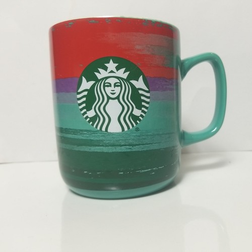 Starbucks Mug 2021 Christmas Horizontal Holiday Paint Stripes 15 oz