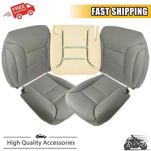 Для Chevy Tahoe 95-99 Suburban Кожаные чехлы для сидений Оловянно-серая поролоновая подушка сиденья