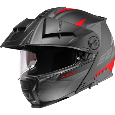 Schuberth Motorcycle Helmet E2 Defender Size 61 (XL) Flip up Black-Red Matte
