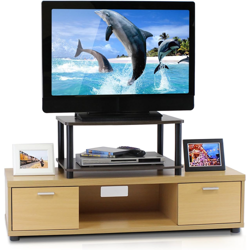 For 24 Inch Entertainment Center Media Storage Shelf 2 Tier 