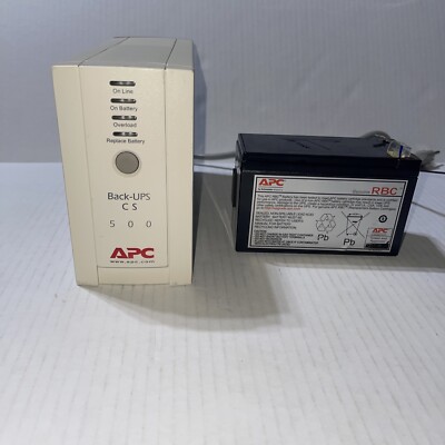 APC UPS CS 500 Back-UPS Backup & Surge Protection BK500 w/Cable & OEM Battery