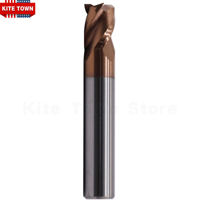 5/16'' 3 Flute 37° Helix  Carbide End Mill For Aluminum - Square End - ZRN Coated