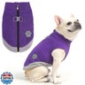 Mihachi Dog Fleece Vest Sweater Zip Up Warm Pullover Step-in Dog Jacket with Dual D-Ring Leash, Winter Cold Weather Reflective Coat Clothes Hoodie for Small Medium Dogs Puppy Cat Boy Girl,Purple L