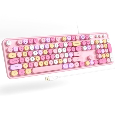 Atelus Computer Keyboard Wired Plug Play USB Keyboard with Large Number Pad C...