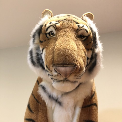 Vintage HANSA Tiger Extra Large Life Size Stuffed Animal Hand Crafted Plush Toy