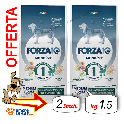 Forza10 Dog Monodiet → Cervo e Patate - Medium Adult - 1,5 / 12 kg - Per Cane