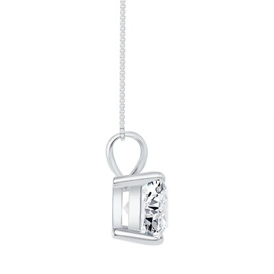Pre-owned Shine Brite With A Diamond 2.50 Ct Princess Cut Solid Real 14k White Gold Solitaire Pendant 18" Necklace In White/colorless