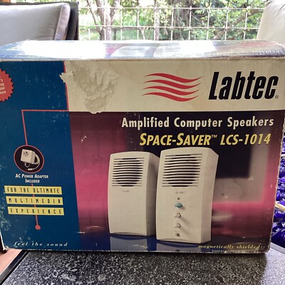 Brand New Old Stock LABTEC AMPLIFIED COMPUTER SPEAKERS  SPACE SAVER LCS-1014