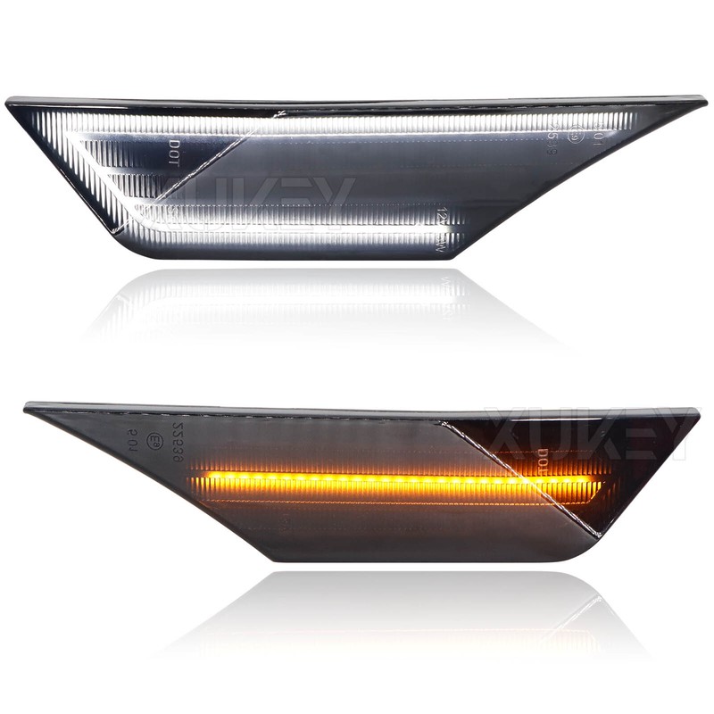 For Honda Civic 16-21 Amber Flowing Turn Signal Side Marker White Running Light