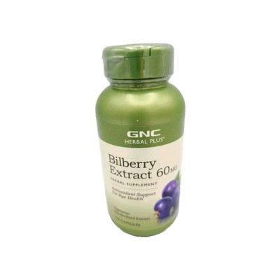 GNC Herbal Plus BILBERRY EXTRACT 60mg 100 Capsules EXP 06/2025