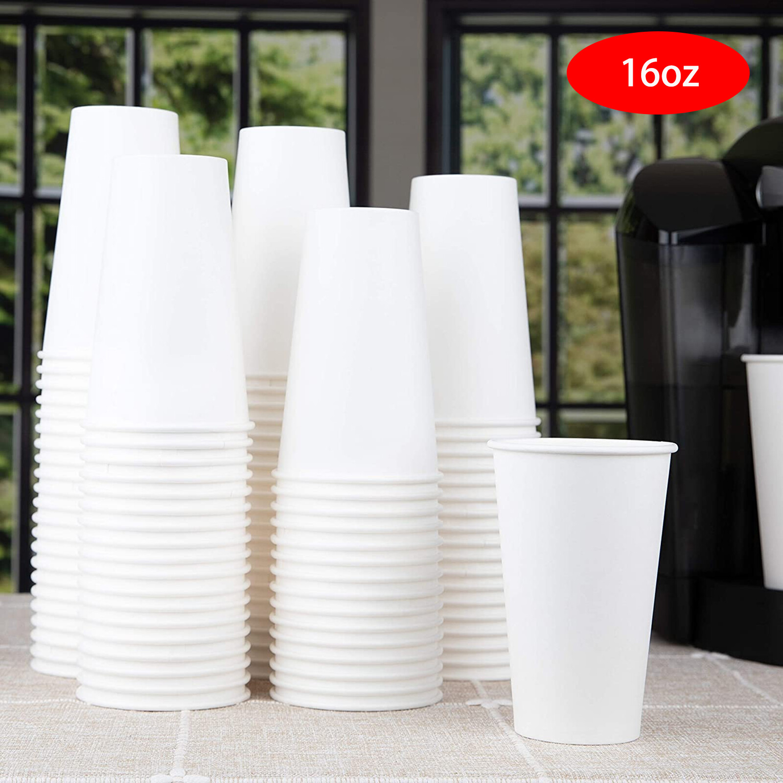 16 oz Disposable Paper Coffee Cups Hot & Cold Drinking Cups 