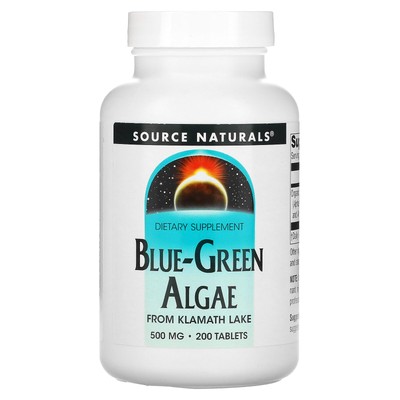 Source Naturals Сине-зеленые водоросли 200 таблеток без молочных продуктов, без яиц, без глютена,