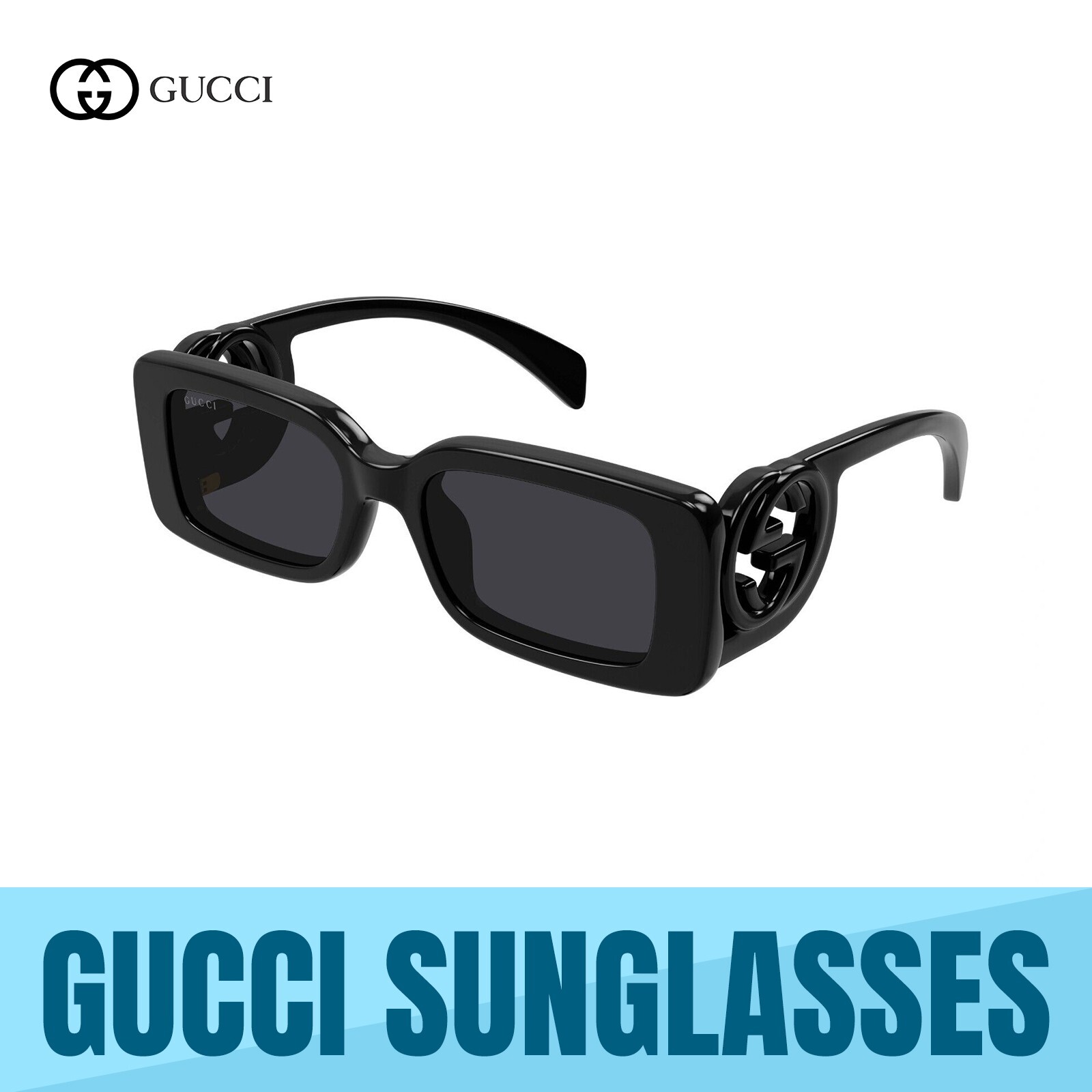 サングラス Gucci Sunglasses GG0925S 001 Black Horn Frame Gucci GG0925S Square Sunglasses | Fashion Eyewear US