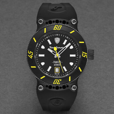 Pre-owned Tonino Lamborghini Men's 'panfilo' Black Dial Automatic Watch Tlf-t03-5