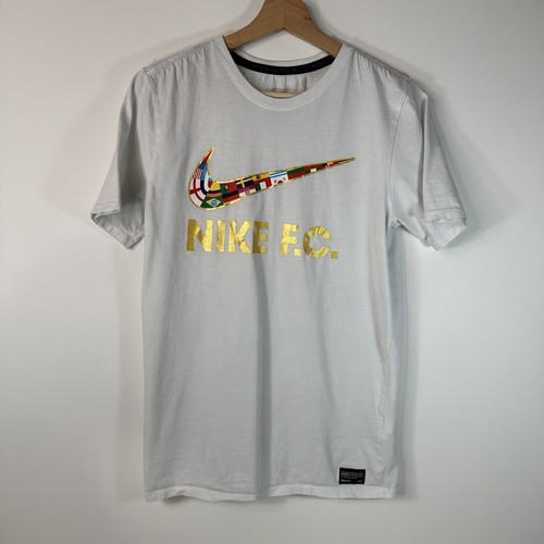 【US規格】希少 NIKE LADNER FC サッカーシャツ ホワイト 白 L Nike FC Soccer T-Shirt Tee Athletic Cut Flags Swoosh Logo