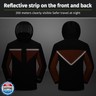 iCreek Motorcycle Rain Suit for Men and Women Waterproof Anti-storm Raincoat High Visibility Rain Gear (Black with Orange, XXXL)