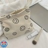 Cosmetic Bags for Women - Corduroy Cosmetic Bag Aesthetic Women Handbags Purses Smile Dots Makeup Organizer Storage Makeup Bag Girls Case Bags (A-Beige)