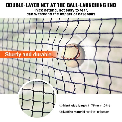 VEVOR 22FT Softball Baseball Cage Net and Frame Heavy Duty Pitching Batting Cage