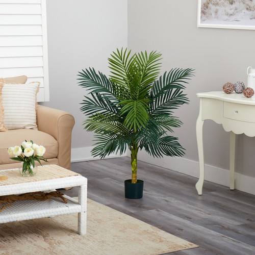 4’ Golden Cane Palm Artificial Tree w/15 Lvs Home Decor. Retail $94