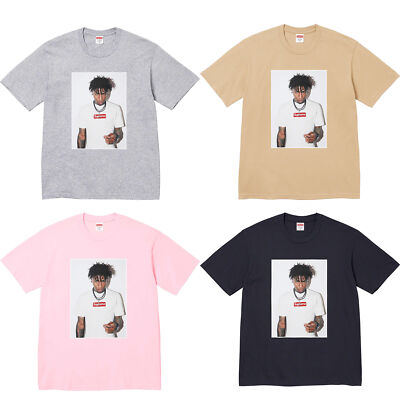Supreme NBA Youngboy Photo Tee Grey Khaki Light Pink Navy F