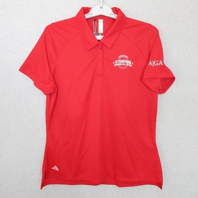 Adidas Stanford Junior All Star Golf Polo Shirt Red Womens Size L